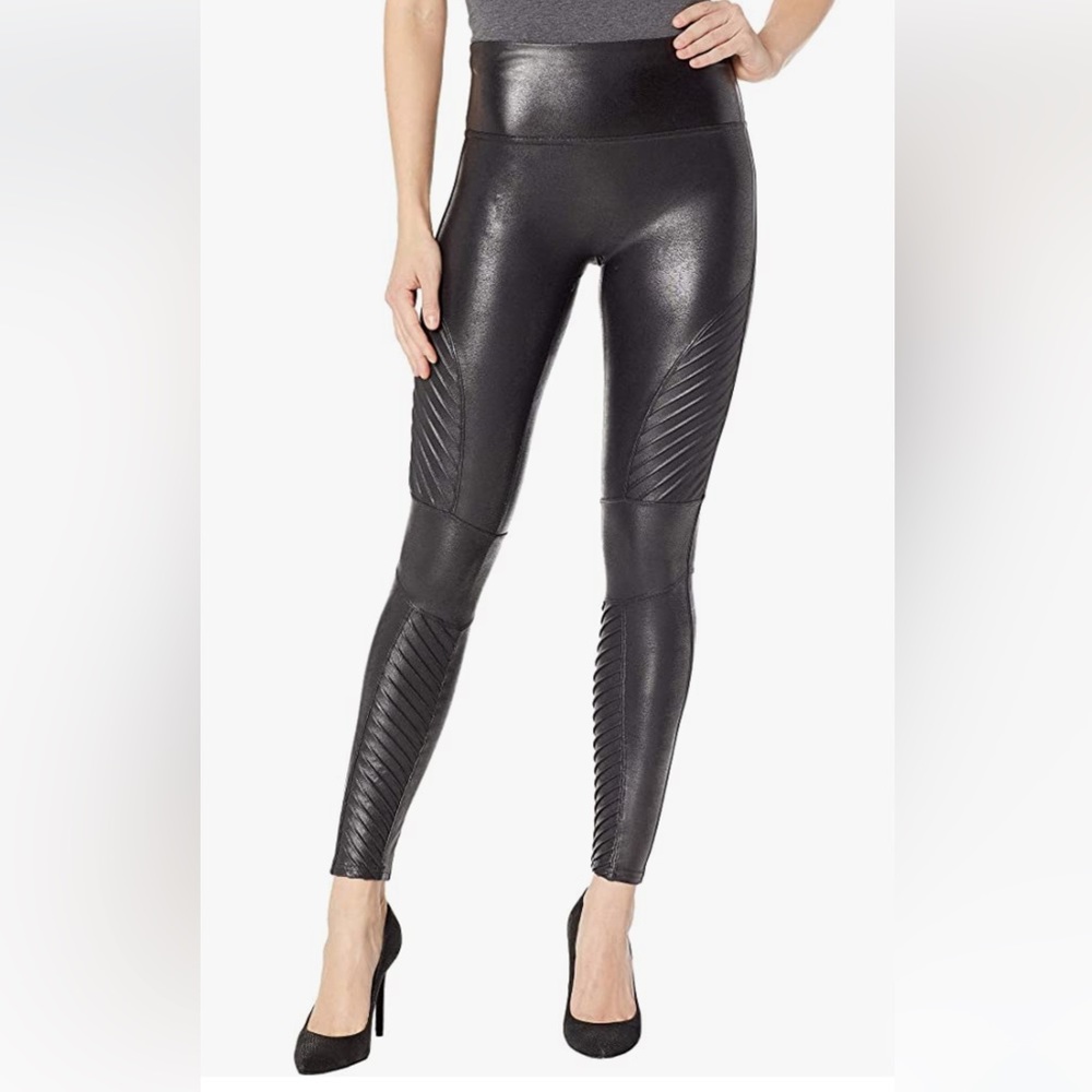 Spanx Faux Leather Moto Leggings